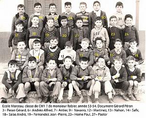 ECOLE MARCEAU GARCONS 1953 CM1 M. RABIER